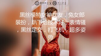   黑丝模特女神女友，兔女郎装扮，趴下给技术好，表情骚，黑丝足交，打飞机，超多姿势